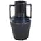 11" Dark Blue Ceramic Ombre Textured Vase with Rectangular Handles